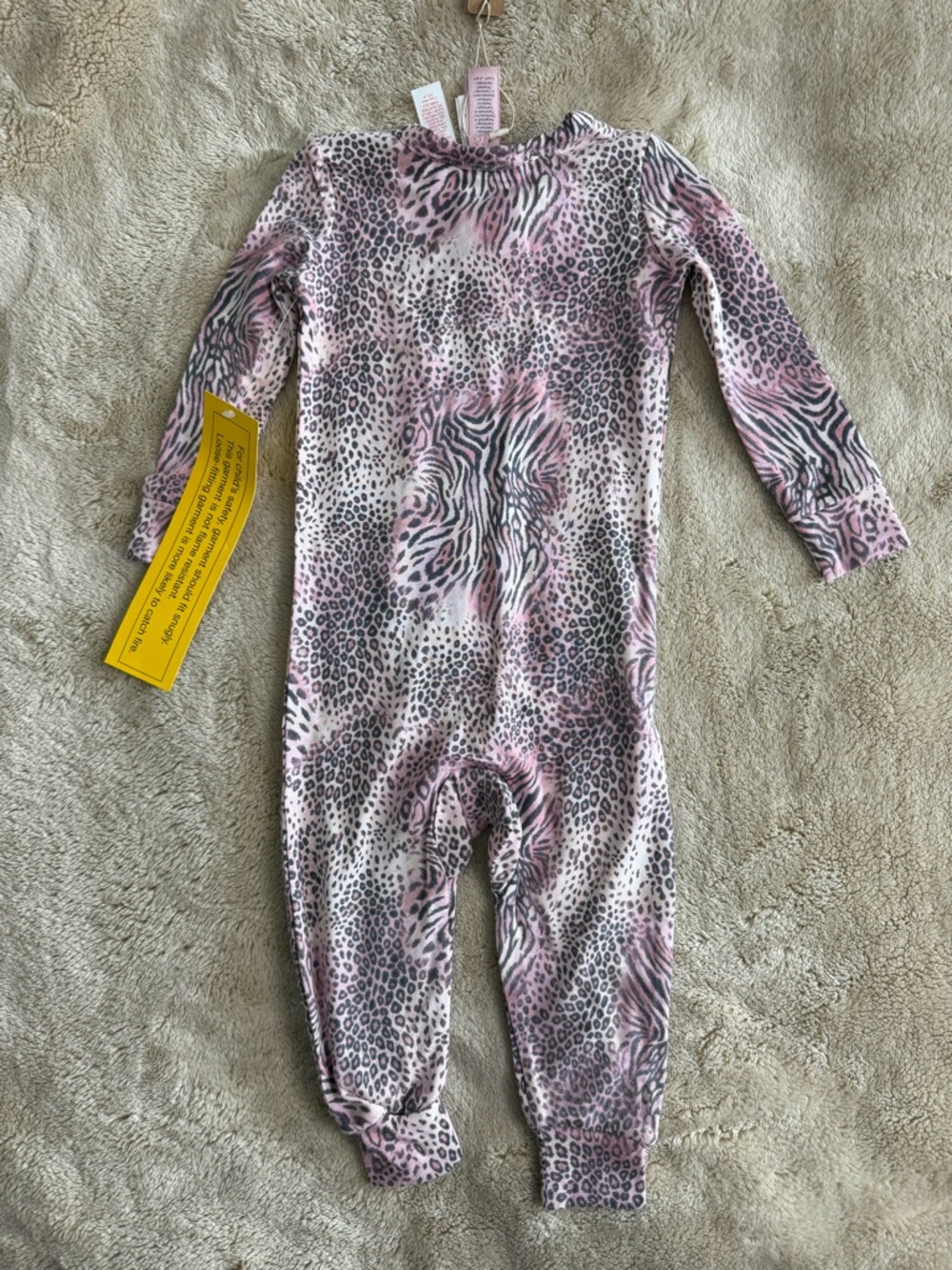 NWT SKIMS Bloom Mini Pink Multi-Animal-Print Baby One-Piece Two-way Zipper - Picture 5 of 12